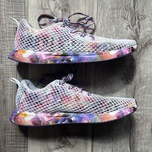 Nobull Women Size 11.5 Floral Tropical Knit Mesh Runner Comfort Running Shoes